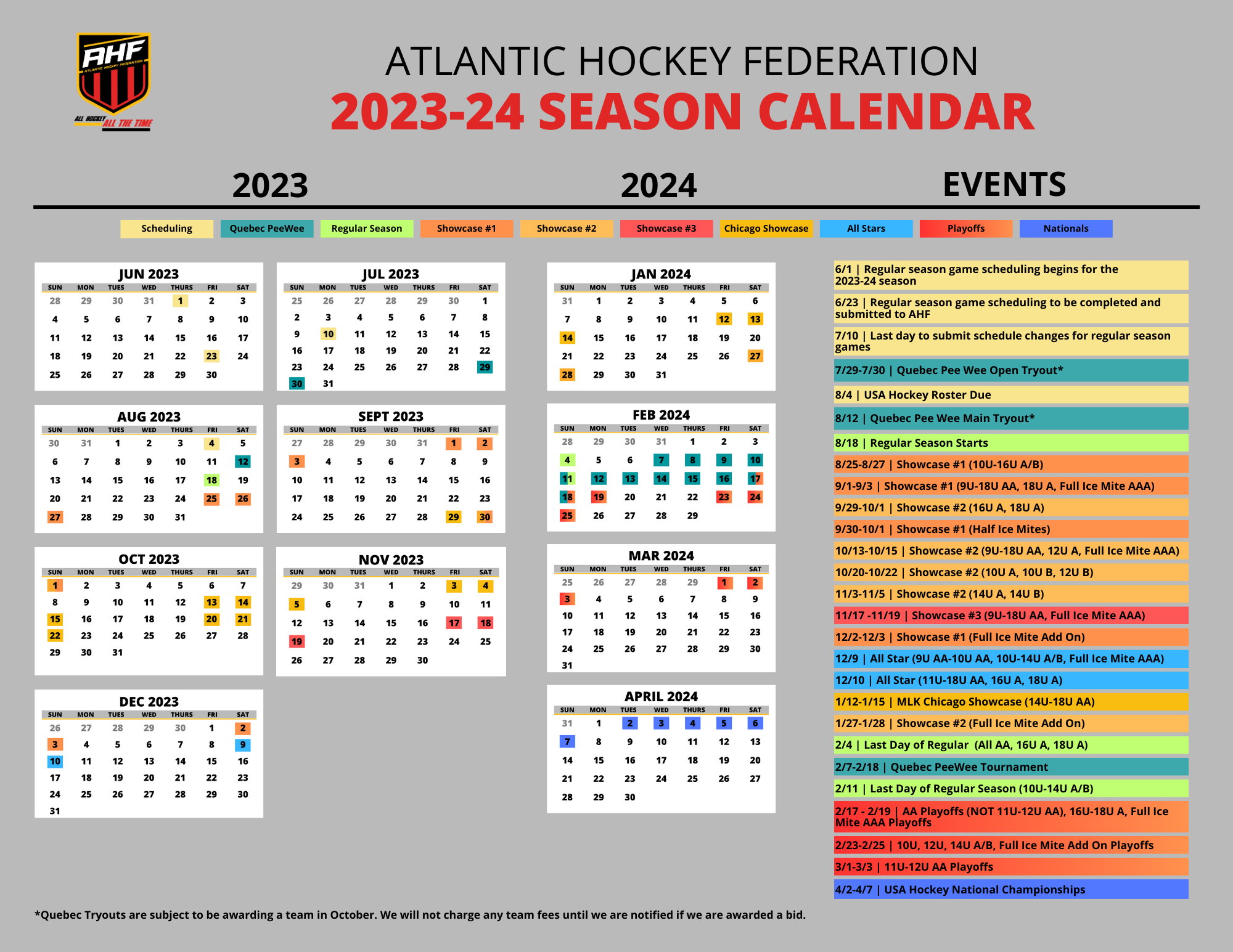 2023-24 AHF Season Calendar 5.16