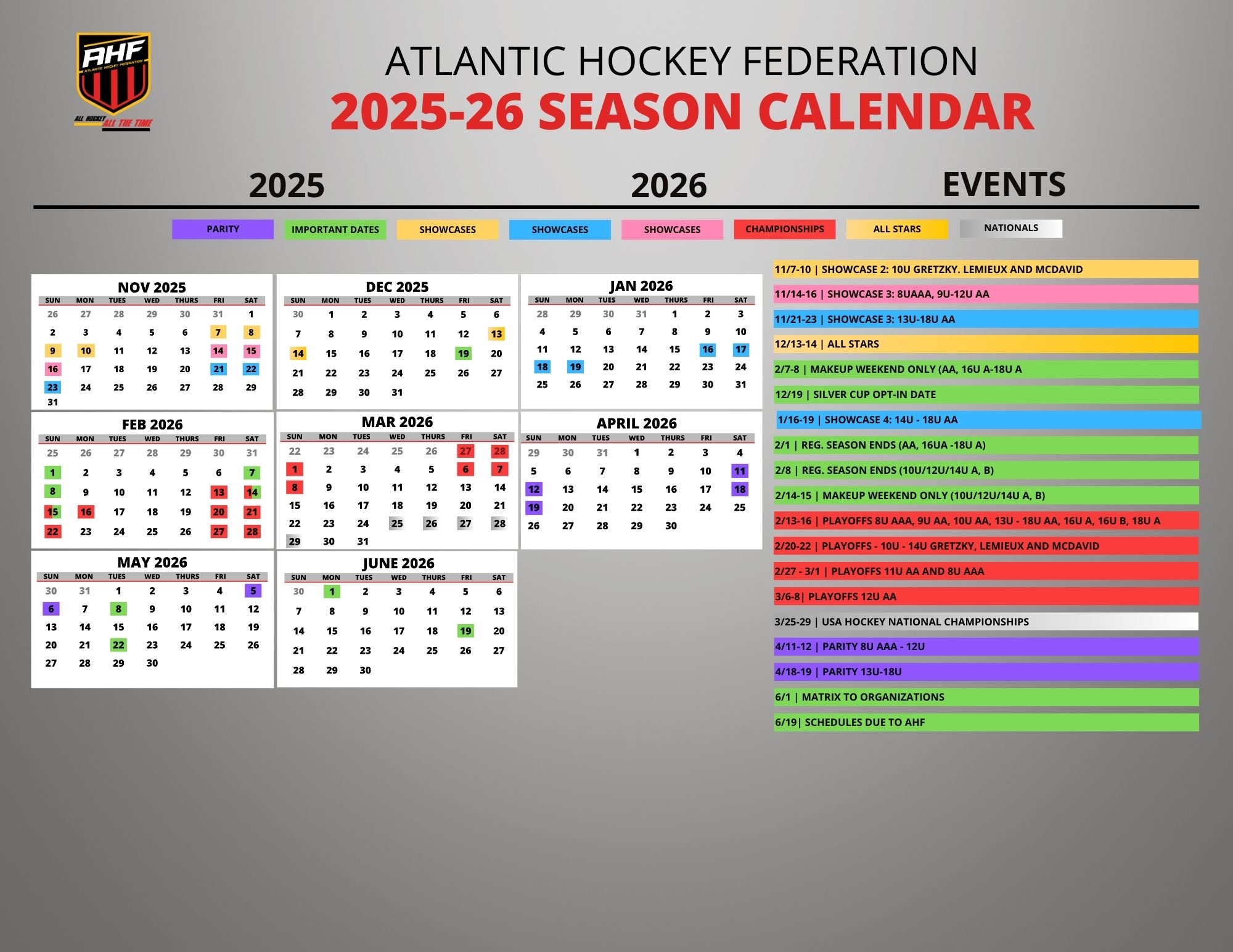 2025-26 ahf calendar of events - 1